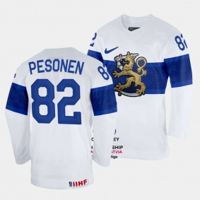 Harri Pesonen 2023 IIHF World Championship Finland #82 White Home Jersey Men
