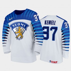Joakim Kemell Finland Hockey White Home Jersey 2022 IIHF World Junior Championship