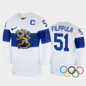Valtteri Filppula Finland Hockey White Gold Winner Jersey 2022 Winter Olympics Champions