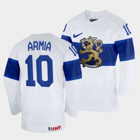 Joel Armia 2022 IIHF World Championship Finland Hockey #10 White Jersey Home