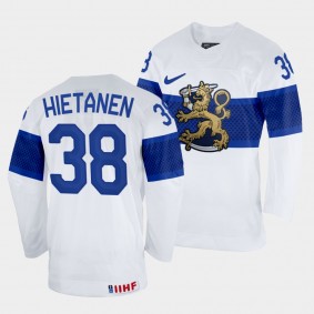 Juuso Hietanen 2022 IIHF World Championship Finland Hockey #38 White Jersey Home