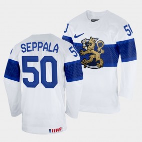 Mikael Seppala 2022 IIHF World Championship Finland Hockey #50 White Jersey Home