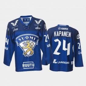 Kasperi Kapanen Finland Team Blue Hockey Jersey 2021-22 Away
