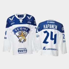 Finland Team Kasperi Kapanen 2021-22 Home White Hockey Jersey #24