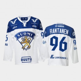 Finland Team Mikko Rantanen 2021-22 Home White Hockey Jersey #96