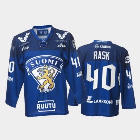 Tuukka Rask Finland Team Blue Hockey Jersey 2021-22 Away