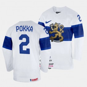 Ville Pokka 2023 IIHF World Championship Finland #2 White Home Jersey Men