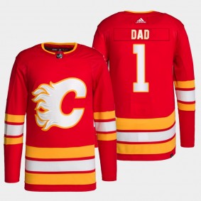 Top Dad Calgary Flames Red Jersey 2022 Fathers Day Gift