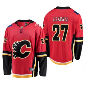 Men's Calgary Flames Austin Czarnik #27 Home Red Breakaway Player Cheap Jersey