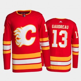 2021-22 Calgary Flames Johnny Gaudreau Primegreen Authentic Jersey Red Home Uniform