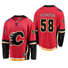 Men's Calgary Flames Oliver Kylington #58 Home Red Breakaway Player Cheap Jersey