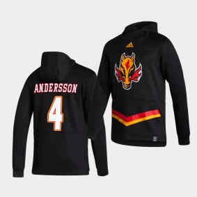 Calgary Flames Rasmus Andersson 2021 Reverse Retro Black Authentic Pullover Special Edition Hoodie