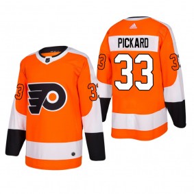 Men's Philadelphia Flyers Calvin Pickard #33 Home Orange Authentic Player Cheap Jersey