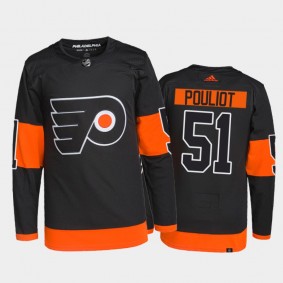 2021-22 Philadelphia Flyers Derrick Pouliot Alternate Jersey Black Primegreen Authentic Pro Uniform
