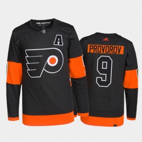 2021-22 Philadelphia Flyers Ivan Provorov Alternate Jersey Black Primegreen Authentic Pro Uniform