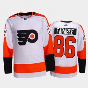 2022 Philadelphia Flyers Joel Farabee Authentic Pro Jersey White Away Uniform