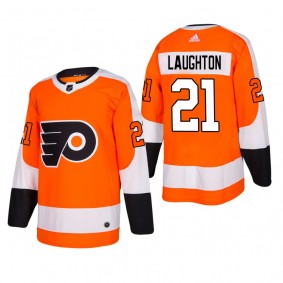 Men's Philadelphia Flyers Scott Laughton #21 Home Orange Authentic Player Cheap Jersey