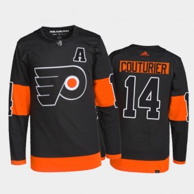 2021-22 Philadelphia Flyers Sean Couturier Alternate Jersey Black Primegreen Authentic Pro Uniform