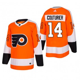 Men's Philadelphia Flyers Sean Couturier #14 Home Orange Authentic Player Cheap Jersey