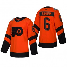 Men's Flyers Travis Sanheim Orange 2019 Stadium Series Authentic Competitive Coors Light Jersey