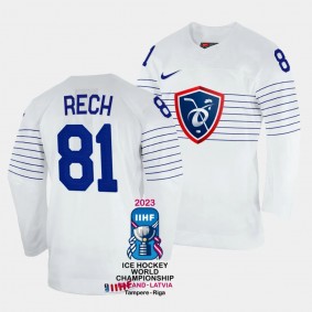 Anthony Rech 2023 IIHF World Championship France #81 White Home Jersey Men