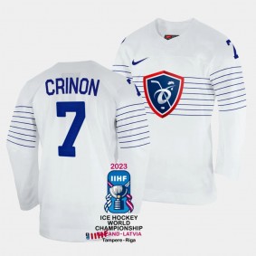 Pierre Crinon 2023 IIHF World Championship France #7 White Home Jersey Men