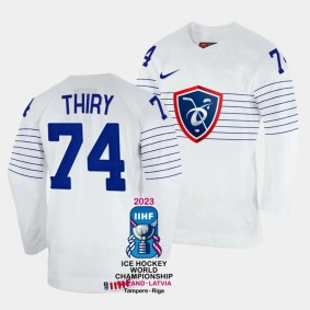 Thomas Thiry 2023 IIHF World Championship France #74 White Home Jersey Men