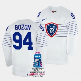 Tim Bozon 2023 IIHF World Championship France #94 White Home Jersey Men