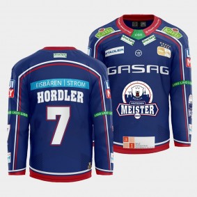 Eisbaren Berlin Frank Hordler #7 Jersey Men's Blue Home 2022 Hockey Shirt