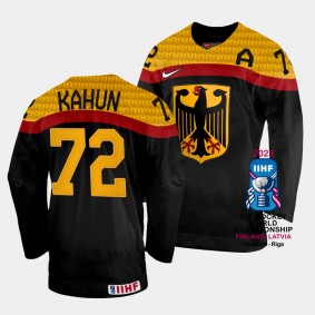 Dominik Kahun 2023 IIHF World Championship Germany #72 Black Away Jersey Men