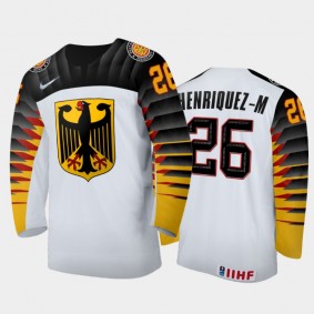 Men Germany 2021 IIHF World Junior Championship Enrico Henriquez-Morales #26 Away White Jersey