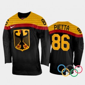 Daniel Pietta Germany Hockey Black Away Jersey 2022 Winter Olympics