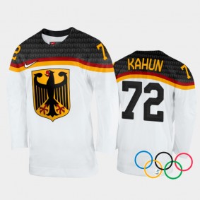Germany Hockey Dominik Kahun 2022 Winter Olympics White #72 Jersey Home