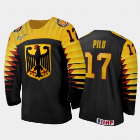 Germany Hockey Fabrizio Pilu 2022 IIHF World Junior Championship Away Jersey Black