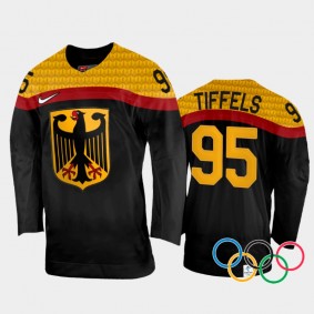 Frederik Tiffels Germany Hockey Black Away Jersey 2022 Winter Olympics