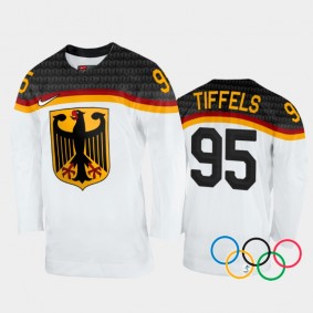 Germany Hockey Frederik Tiffels 2022 Winter Olympics White #95 Jersey Home