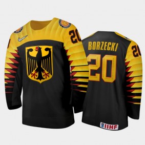 Germany Hockey Jakub Borzecki 2022 IIHF World Junior Championship Away Jersey Black