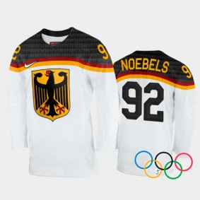 Germany Hockey Marcel Noebels 2022 Winter Olympics White #92 Jersey Home