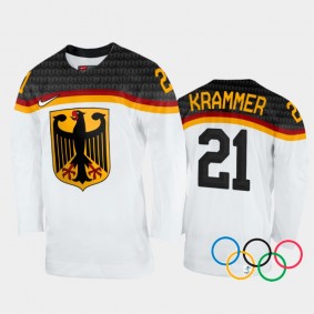 Germany Hockey Nico Krammer 2022 Winter Olympics White #21 Jersey Home
