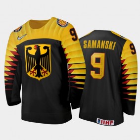 Men Germany 2021 IIHF World Junior Championship Joshua Samanski #9 Home Black Jersey