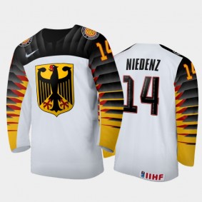 Men's Germany 2021 IIHF U18 World Championship Kevin Niedenz #14 Home White Jersey