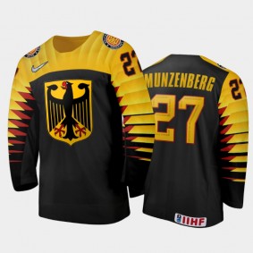 Men Germany 2021 IIHF World Junior Championship Luca Munzenberger #27 Home Black Jersey