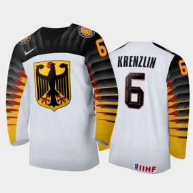 Men's Germany 2021 IIHF U18 World Championship Malte Krenzlin #6 Home White Jersey