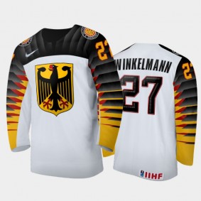 Men's Germany 2021 IIHF U18 World Championship Marius Winkelmann #27 Home White Jersey