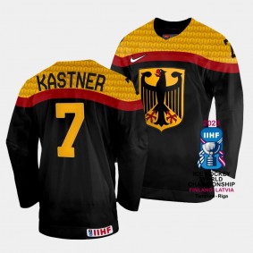 Maximilian Kastner 2023 IIHF World Championship Germany #7 Black Away Jersey Men