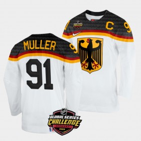 Moritz Muller 2022 NHL Global Series Germany #91 White Home Jersey Men