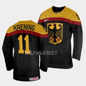 Philipp Krening Germany 2023 IIHF World Junior Championship Away Jersey Black