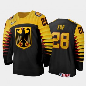 Men's Germany 2021 IIHF U18 World Championship Roman Zap #28 Away Black Jersey