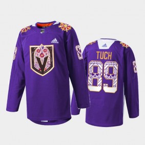Alex Tuch Vegas Golden Knights Hispanic Heritage 2021 Jersey Purple #89 Warmup