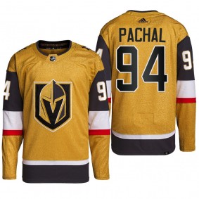 Vegas Golden Knights Brayden Pachal Home Jersey Gold Authentic Primegreen Uniform